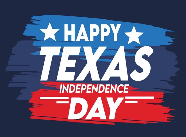 Dia Independência Texas Com Fundo Azul — Vetor de Stock