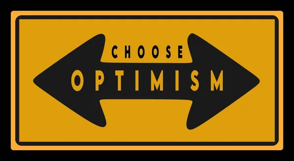 Choisir Optimisme Avec Fond Jaune — Image vectorielle