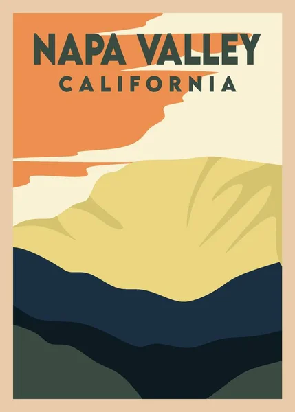 Napa Údolí Kalifornie Krásným Výhledem — Stockový vektor