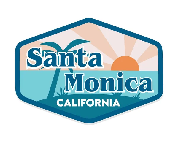 Санта Моника Калифорния Прекрасным Видом — стоковый вектор