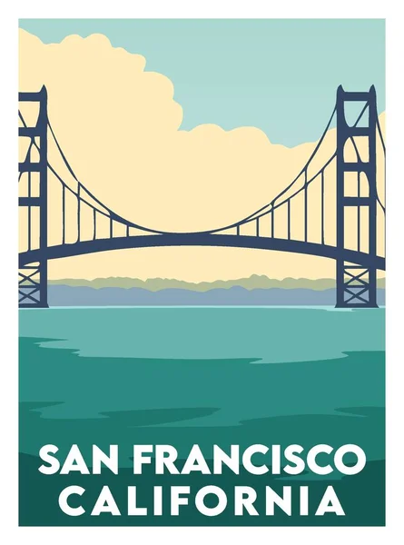 San Francisco California Con Splendida Vista — Vettoriale Stock