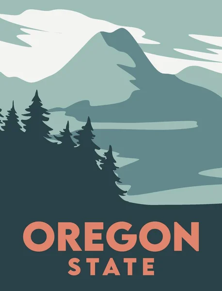 Oregon State Beautiful View — Stok Vektör