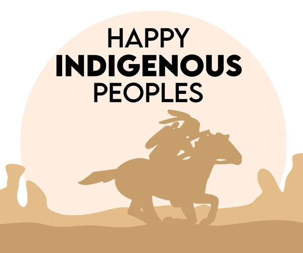 Felice Giorno Delle Popolazioni Indigene Stati Uniti — Vettoriale Stock