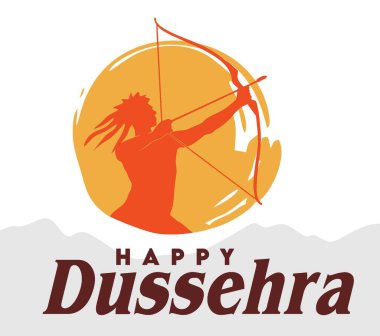 mutlu dussehra vektör çizim