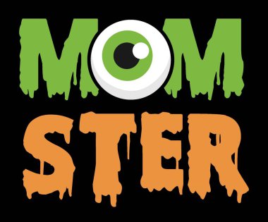 Cadılar Bayramı partisi için siyah arka planda bir anne