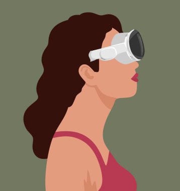 Uzaysal hesaplama aygıtı kullanan kız