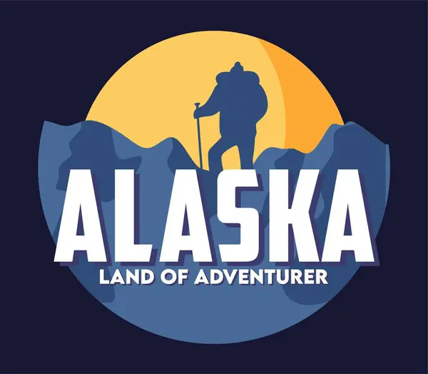 Alaska State Beautiful View — Vetor de Stock