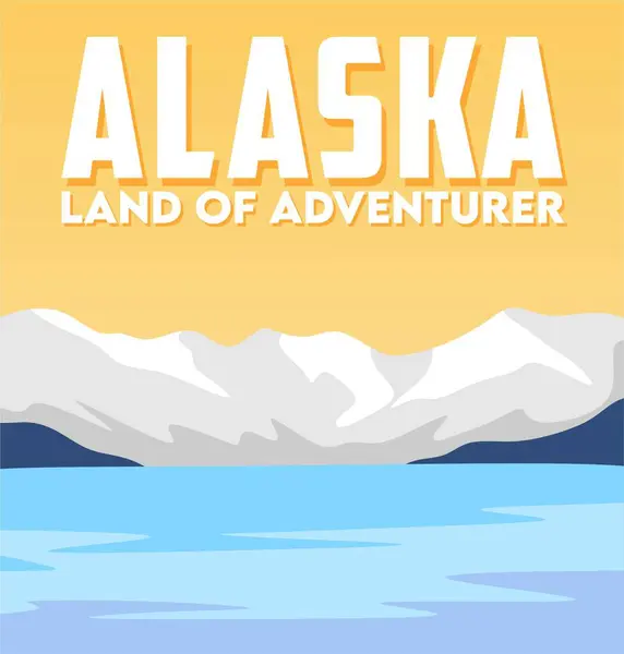 Alaska State Beautiful View — Vetor de Stock