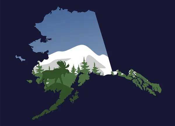 Alaska State Beautiful View — Stockvector