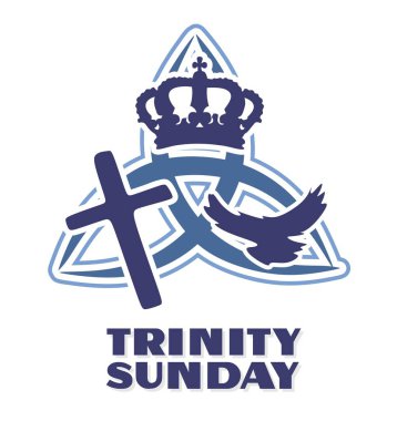 Çapraz, güvercin ve taçla Üçlemeci Pazar