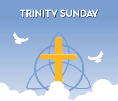 Çapraz, güvercin ve taçla Üçlemeci Pazar