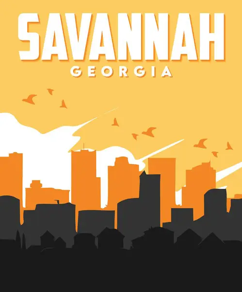 Güzel manzaralı Savannah Georgia