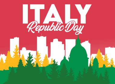 İtalyan bayrağıyla mutlu İtalya Cumhuriyeti Günü