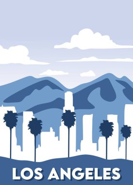 Güzel gökyüzü ile Los Angeles şehir silueti