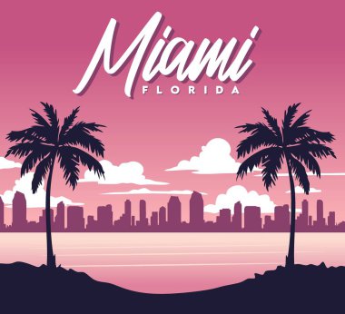 Miami Florida 'da gökyüzü çok güzel.