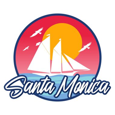 Palmiye ağacı siluetiyle Santa Monica California