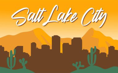 Şehir siluetiyle Salt Lake City Utah
