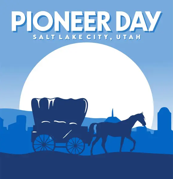 stock vector Happy Pioneer Day in Salt Lake City Utah