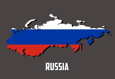 Rusya haritalı Rus bayrağı