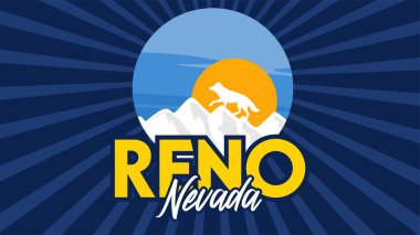 Reno Nevada şehri gökyüzü arka planına sahip Birleşik Devletler