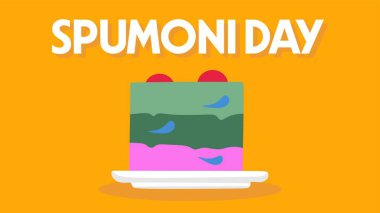 Happy spumoni day with delicious spumoni clipart