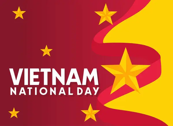 stock vector Vietnam National Day with Vietnamese flag ornaments