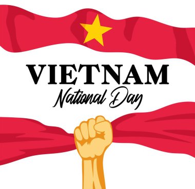 vietnam national day with vietnamese flag clipart