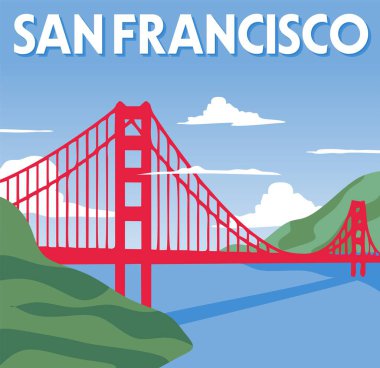 Güzel mavi gökyüzü manzaralı San Francisco California