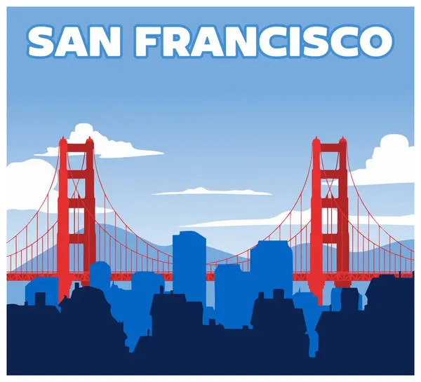 Güzel mavi gökyüzü manzaralı San Francisco California