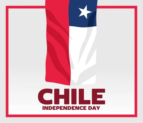 Stock vector happy chile independence day with chile flag