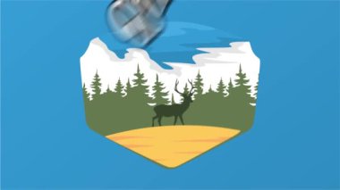 Oregon Eyaleti ve orman silueti