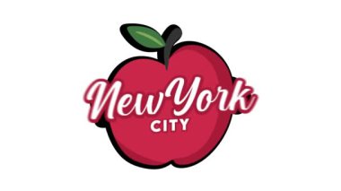 New York şehrinin beyaz arkaplanlı elması