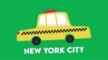 New York City animasyon videosundan taksi