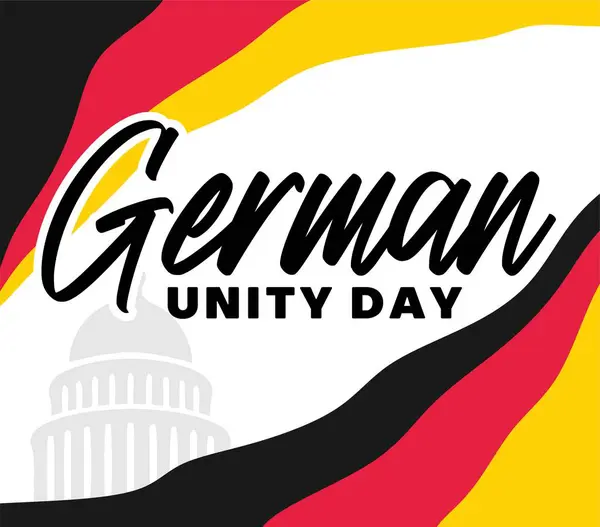 stock vector happy german unity day with german flag