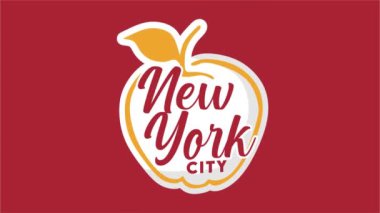 Kırmızı arka planda New York City