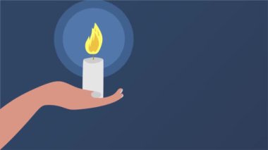 Mumlar ve mavi arka planla tüm azizler günü kutlu olsun.