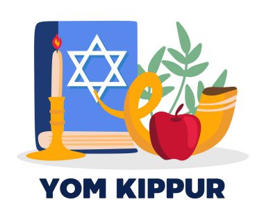 Yahudi süslemeleriyle iyi bayramlar.