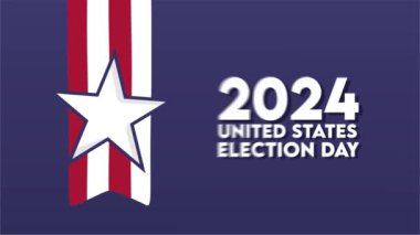 Mutlu Birleşik Devletler seçim günü 2024 mavi arka planda