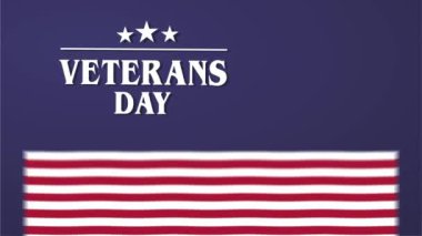 Mavi arka plan ve Amerikan bayrağıyla gaziler günün kutlu olsun.