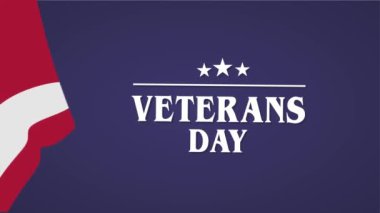 Mavi arka plan ve Amerikan bayrağıyla gaziler günün kutlu olsun.