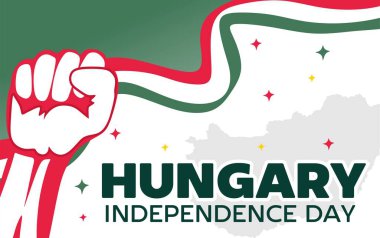 Macar bayrağıyla Mutlu Macar Cumhuriyeti Günü