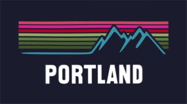 Portland Oregon Dağ silueti ile Birleşik Devletler