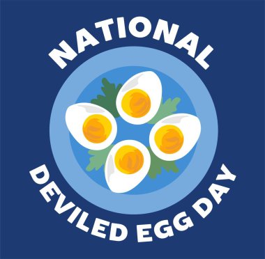 National deviled egg day with delicious deviled eggs clipart