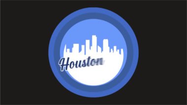 Houston Teksas siyah zemin üzerine
