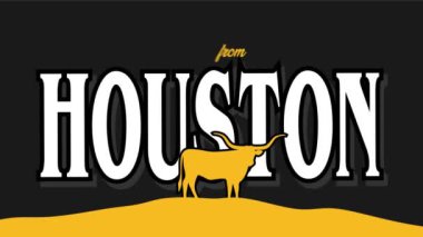 Houston Teksas boğanın siluetiyle