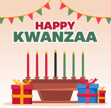 Kwanzaa mumlarıyla mutlu bir gün.