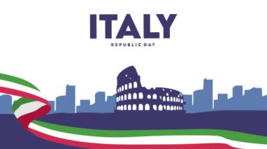 İtalya bayrağıyla İtalya Cumhuriyeti Günü
