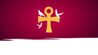 Çarmıhlı ve güvercinli mutlu bir pentecost günü