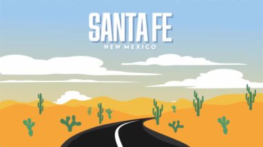 Santa Fe New Mexico City 'nin güzel manzarası