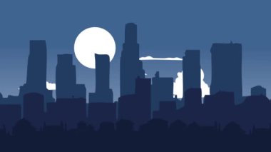 Los Angeles California şehir manzaralı binaların siluetleriyle